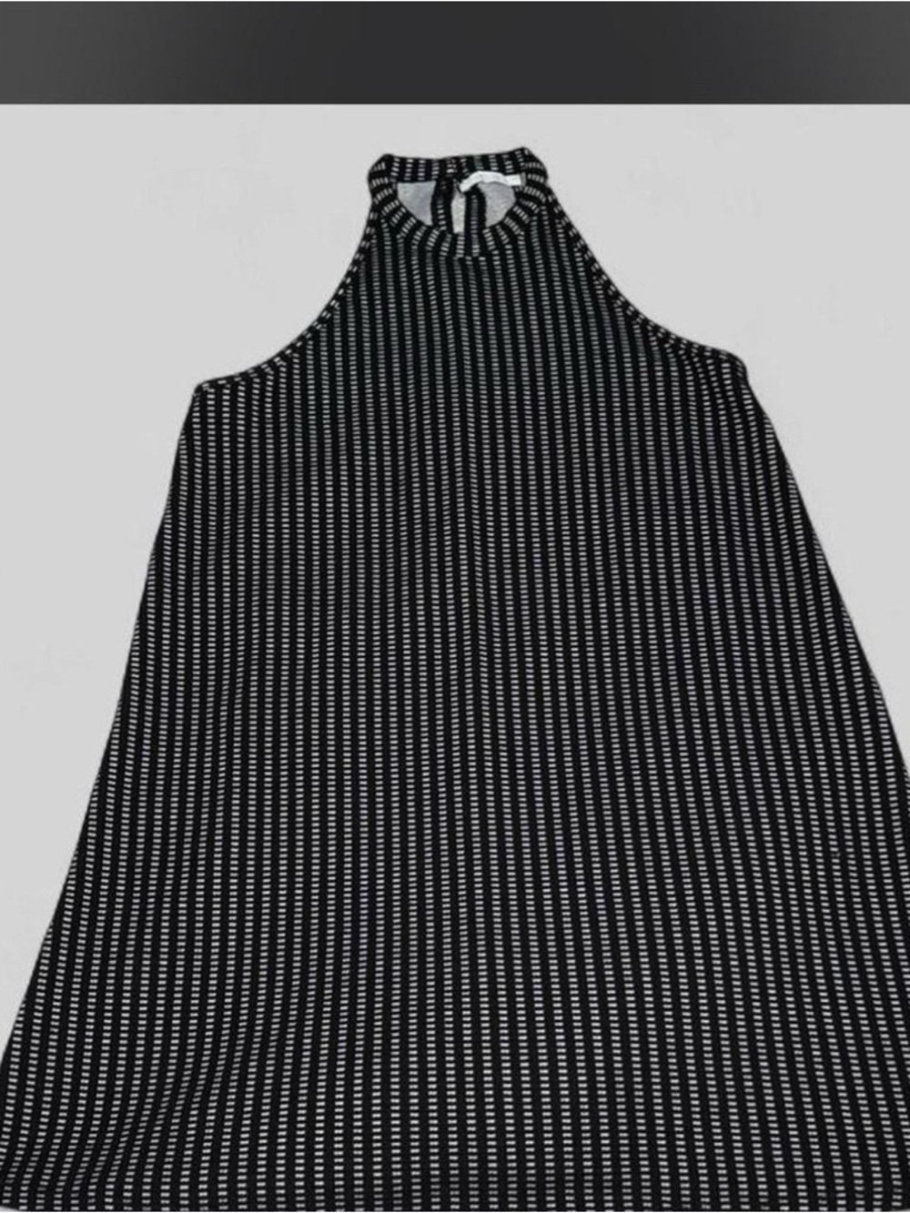 Zara Black and White Striped Halter Dress